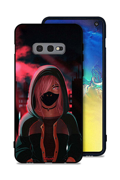 Tolwak غطاء حماية لهاتف Samsung Galaxy S10e بتصميم فتاة ترتدي قناعًا