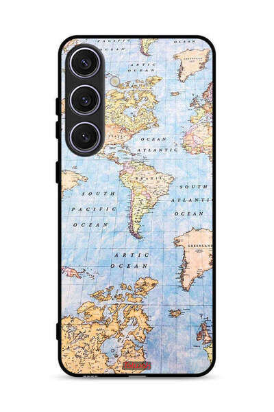 Tolwak غطاء حماية بتصميم خريطة العالم من سامسونج جالكسي S25 بلس