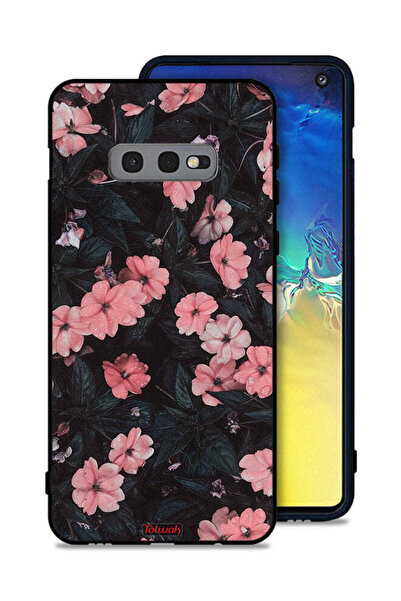 Tolwak غطاء حماية لهاتف سامسونج جالكسي S10e - زهر الخوخ والورود الصغيرة