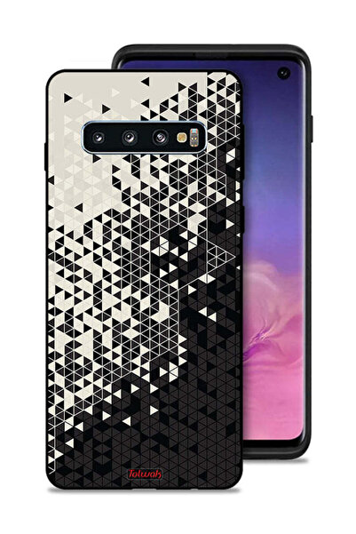 Tolwak غطاء حماية لهاتف سامسونج جالكسي S10 بنمط مثلث فني رقمي