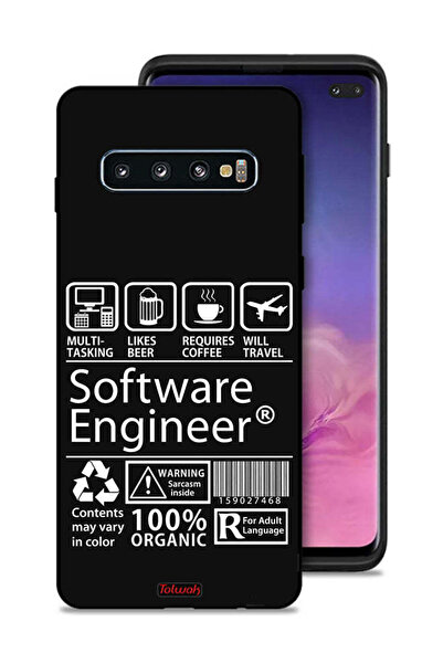 Tolwak غطاء حماية لهاتف Samsung Galaxy S10 Plus، ملصق مهندس برمجيات