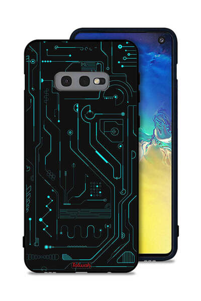 Tolwak غطاء حماية لهاتف Samsung Galaxy S10e - دوائر فنية رقمية - شاشة متعددة