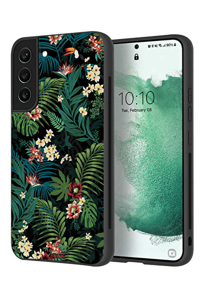 Tolwak غطاء حماية لهاتف سامسونج جالاكسي S22 بلس 5G بنقشة أوراق استوائية