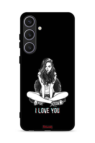 Tolwak غطاء حماية لهاتف سامسونج جالاكسي S24 5G برسومات "أحبك"