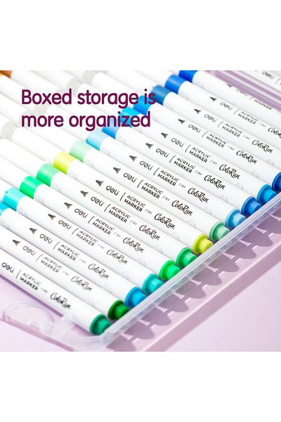 Deli EC189-36 Acrylic Marker Set, 36pcs, Assorted Colour – ideal for creative painting