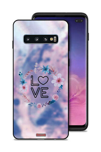 Tolwak غطاء حماية لهاتف سامسونج جالاكسي S10 بلس بتصميم خاتم الحب بين الزهور