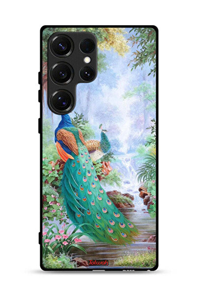 Tolwak غطاء حماية لهاتف سامسونج جالاكسي S25 ألترا بنقشة الطاووس