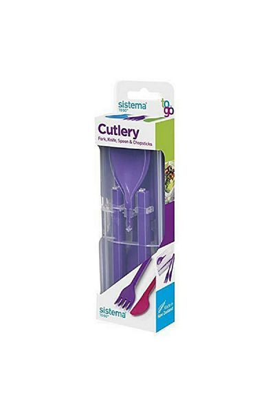 Sistema To Go BPA-Free Dishwasher Safe Cutlery Set with Carry Case Assorted Color