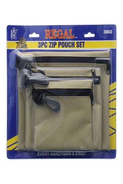 Regal 3-Piece Elegant and Sleek Design Zipper Closure Pouch Set