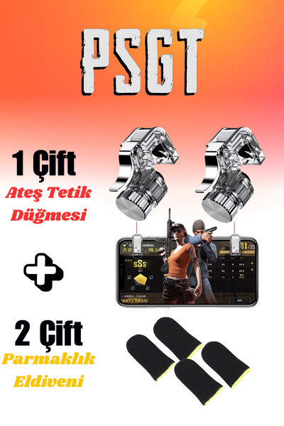 PSGT R11 Pubg Telefonlar Için Çift Oyunn Adaptörü Ateş Tetik Düğmesi + 2 çift...