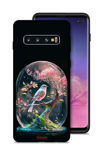 Tolwak غطاء حماية لهاتف سامسونج جالاكسي S10 بلس بتصميم طائر في جرة