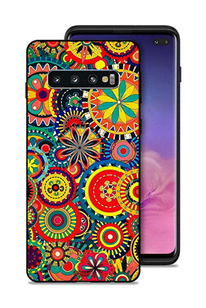 Tolwak غطاء حماية لهاتف سامسونج جالكسي S10 بلس بنمط ماندالا ملون