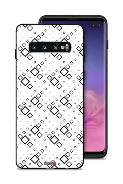 Tolwak غطاء حماية لهاتف Samsung Galaxy S10 Plus بتصميم مربع تجريدي فني رقمي