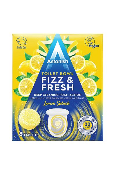 Astonish Tablete pentru curatat vasele de toaleta Astonish, lamaie, 8 buc