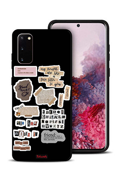 Tolwak غطاء حماية لهاتف سامسونج جالكسي S20 مع ملصقات اقتباسات الحظ السعيد