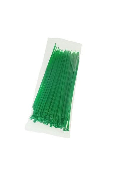 OEM Set de 100 de bride de cablu din plastic, 4 x 200 mm, autoblocante, tip guler, pentru fixare și legare, verzi