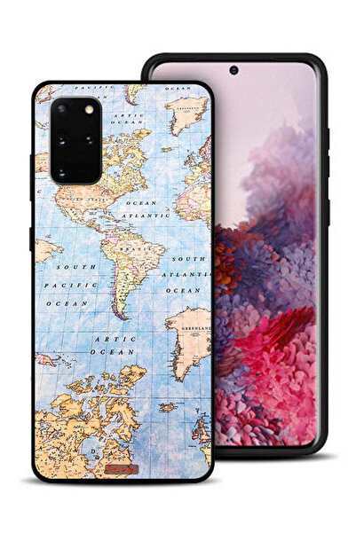 Tolwak غطاء حماية بتصميم خريطة العالم لهاتف سامسونج جالكسي S20 بلس