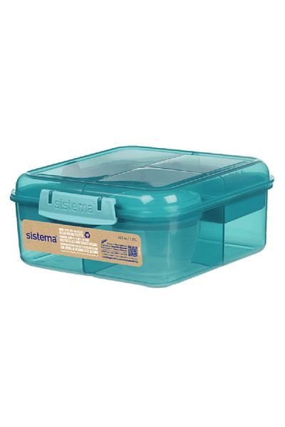 Sistema Freezer Safe BPA-Free Plastic Lunch Box with Yogurt Pot Assorted Color