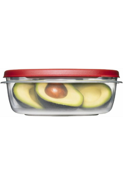 RUBBERMAID Easy Find Lids Square Food Container Chilli Red and Clear 2.1 Liter