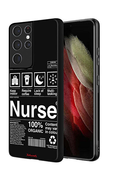 Tolwak غطاء حماية لهاتف سامسونج جالاكسي S21 ألترا 5G، ملصق ممرضة