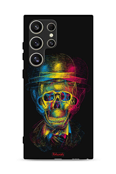 Tolwak غطاء حماية لهاتف سامسونج جالاكسي S24 ألترا 5G بتصميم جمجمة وقبعة ملونة...