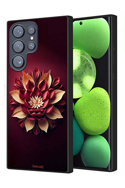 Tolwak Samsung Galaxy S22 Ultra 5G Protective Case Cover Flower Abstract Design