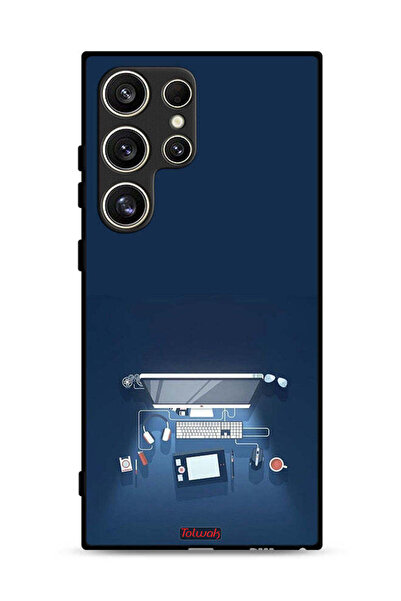 Tolwak غطاء حماية لجهاز سامسونج جالكسي S24 ألترا 5G بتصميم فني على مكتب الكمب...