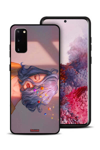 Tolwak غطاء حماية لهاتف سامسونج جالكسي S20 بتصميم فتاة وفن الفضاء