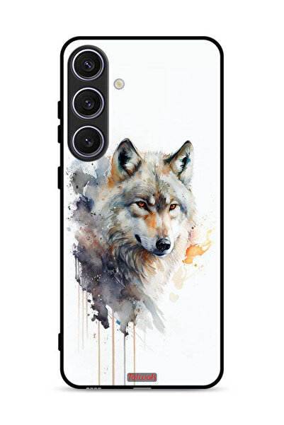 Tolwak غطاء حماية لهاتف Samsung Galaxy S24 5G بتصميم فن تجريدي من الذئب