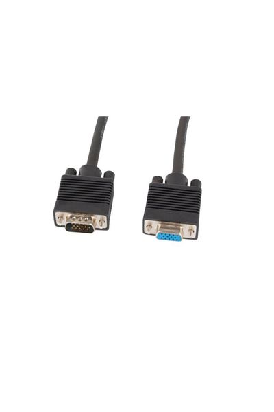 Lanberg VGA male-female extension cable, length 1.8m, Lanberg 41391, double shielding, ferrite core, black