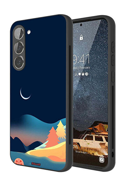 Tolwak Samsung Galaxy S23 5G Protective Case Cover Moon Abstract Drawing Art