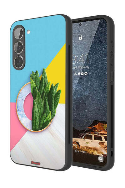 Tolwak غطاء حماية لهاتف سامسونج جالاكسي S23 بلس 5G بنمط أوراق تجريدية