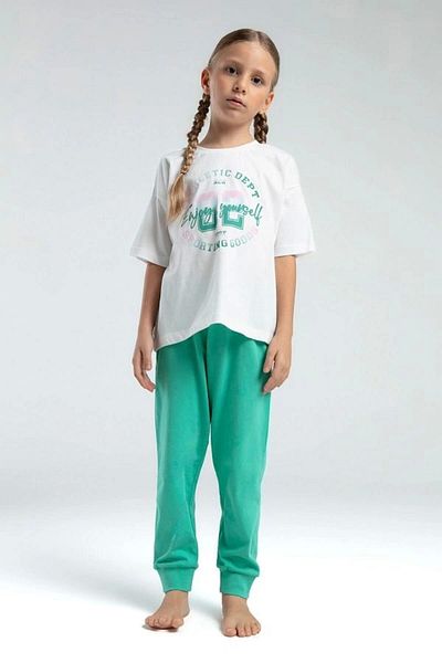 Rolypoly Girl's double set - white/mint
