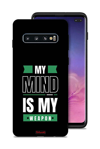 Tolwak غطاء حماية لهاتف سامسونج جالكسي S10 بلس بعبارة "عقلي هو عقلي"