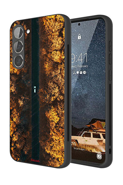 Tolwak غطاء حماية لهاتف سامسونج جالاكسي S23 5G بتصميم طريق في أشجار الخريف