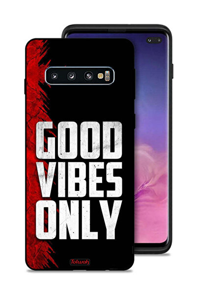 Tolwak غطاء حماية لهاتف سامسونج جالكسي S10 بلس - Good Vibes Only
