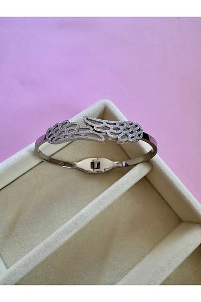 Lumina Atelier Angel Wing Themed Steel Bracelet