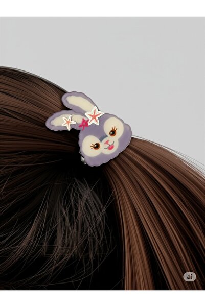 FAMEMUS ACCESSORY Children's Buckle with Cute Rabbit Figure – Purple 1 Piece ...