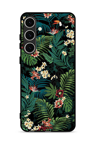 Tolwak غطاء حماية لهاتف سامسونج جالاكسي S24 FE 5G بنقشة أوراق استوائية