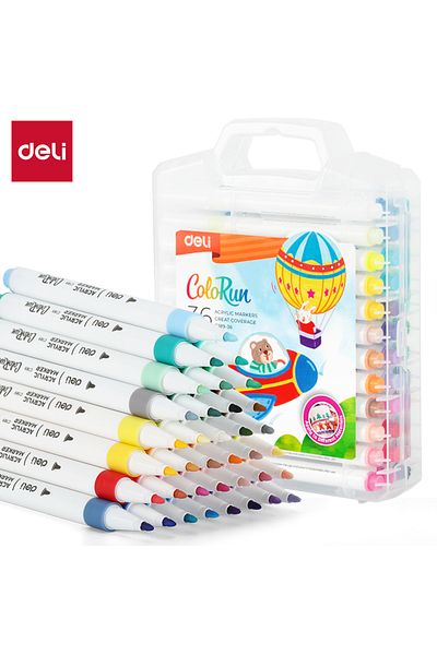 Deli EC189-36 Acrylic Marker Set, 36pcs, Assorted Colour – ideal for creative painting