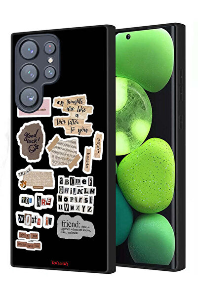 Tolwak غطاء حماية لهاتف سامسونج جالاكسي S22 ألترا 5G مع ملصقات اقتباسات الحظ ...