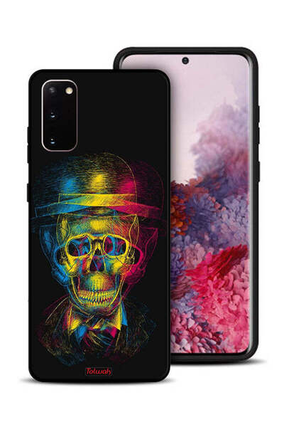 Tolwak غطاء حماية لهاتف سامسونج جالكسي S20 بتصميم جمجمة وقبعة ملونة وفن خيالي