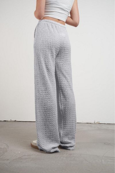 BEYAZTOPTAN 100% Stylish Women's Seersucker Palazzo Pants with Pockets