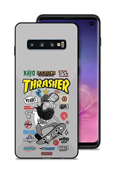 Tolwak غطاء حماية لهاتف Samsung Galaxy S10 ملصق Thrasher