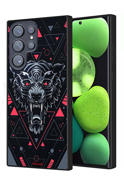 Tolwak غطاء حماية لهاتف سامسونج جالاكسي S22 ألترا 5G بتصميم الذئب المتمرّد