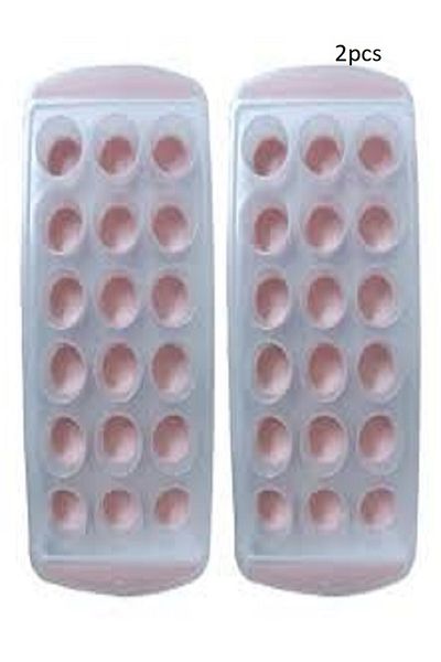 Generic 2-Piece Ice Cube Tray - Soft and Flexible - Easily Releases Frozen Ice Cubes (Peach, 1)