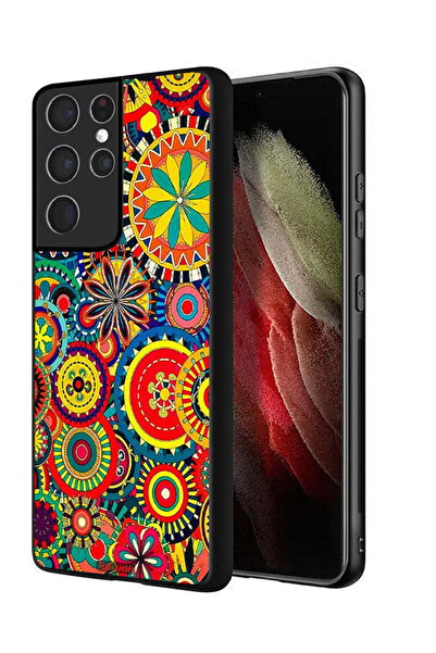 Tolwak غطاء حماية لهاتف سامسونج جالاكسي S21 ألترا 5G بنمط ماندالا ملون