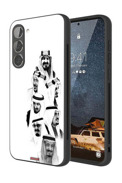 Tolwak غطاء حماية لهاتف سامسونج جالكسي S23 بلس 5G، رسم ملوك السعودية، أبيض وأسود
