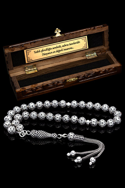 OTTOTESBİH Sertifikalı Erkek Gümüş Tespih 7mm 24Gr Küre Kesim