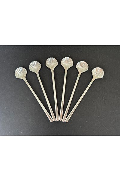 Dia Dessert Spoon Ice Cream Spoon 6 Pcs Mussel Presentation Spoon